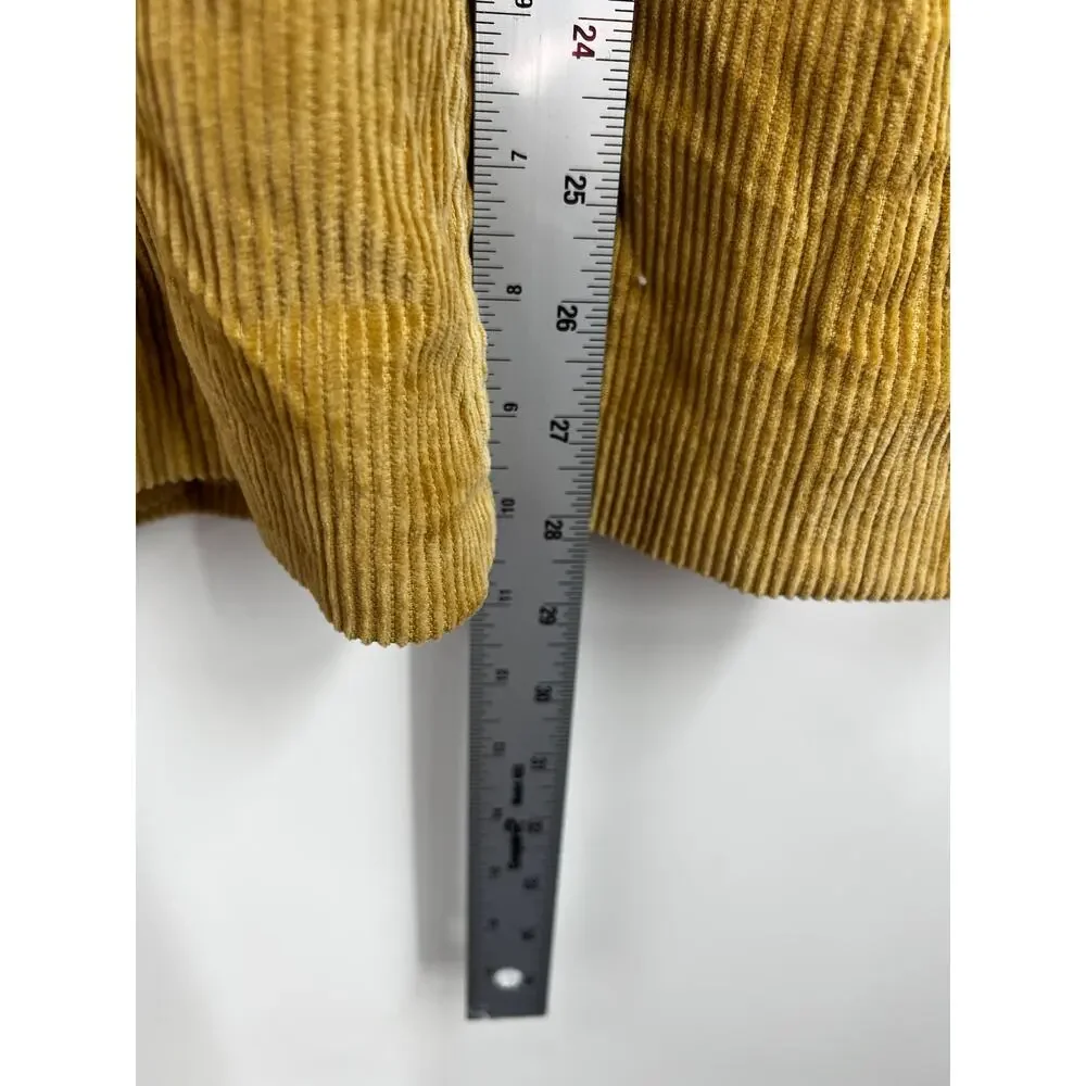 Express Jacket Womens Mustard Yellow Tan Funnel Neck Corduroy Size 7 8‎